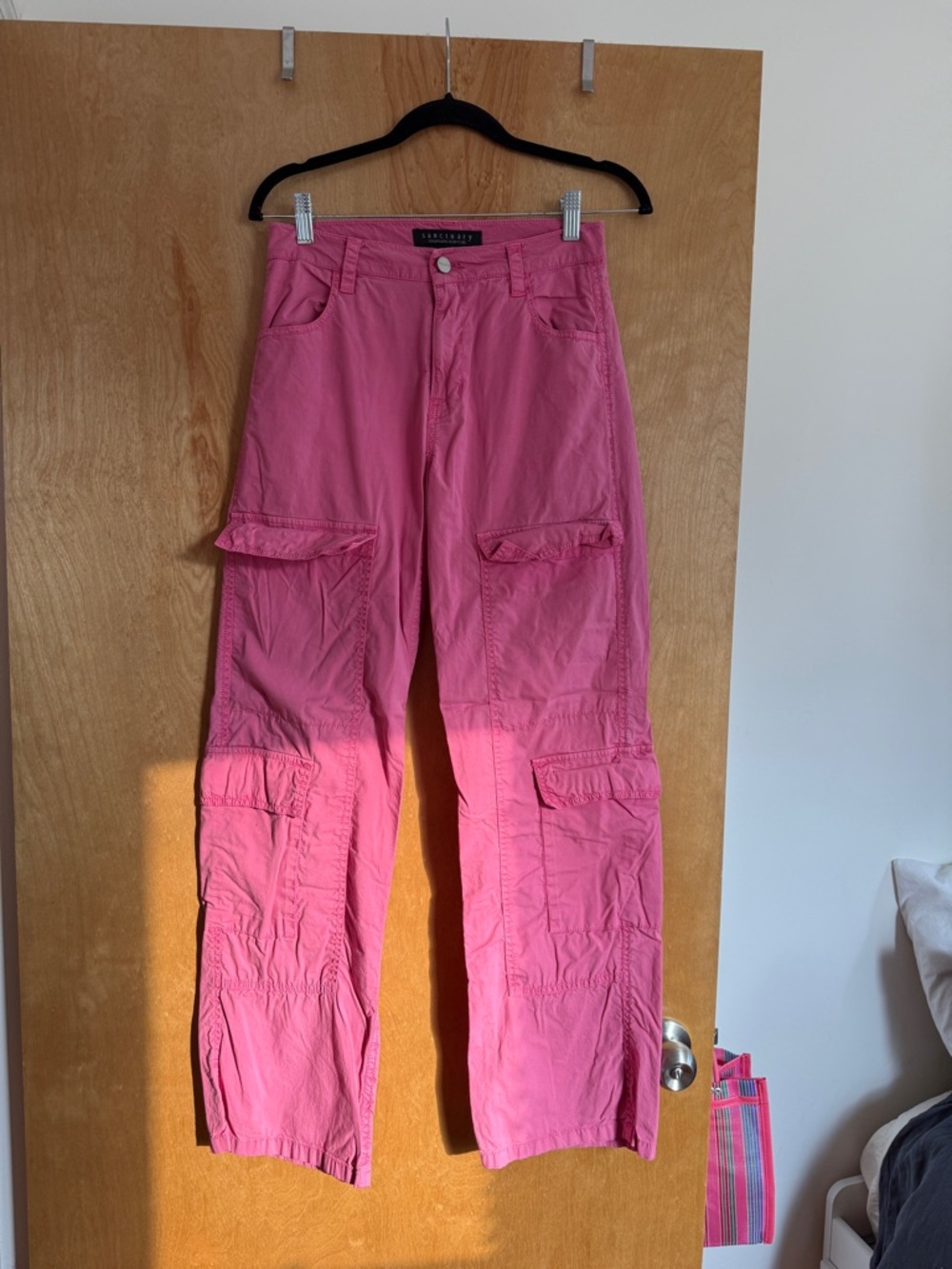 Sanctuary Pink Straight-Leg Cargo Pants